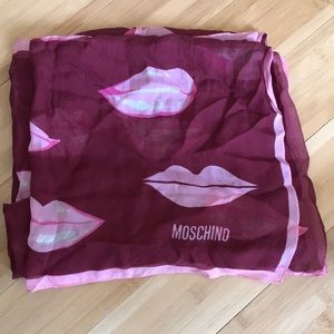 Moschino red and pink scarf